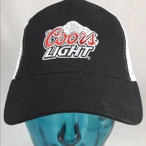 Coors Light Black White Mesh Beer Truckers Men Cap Cotton Adjustable Back
